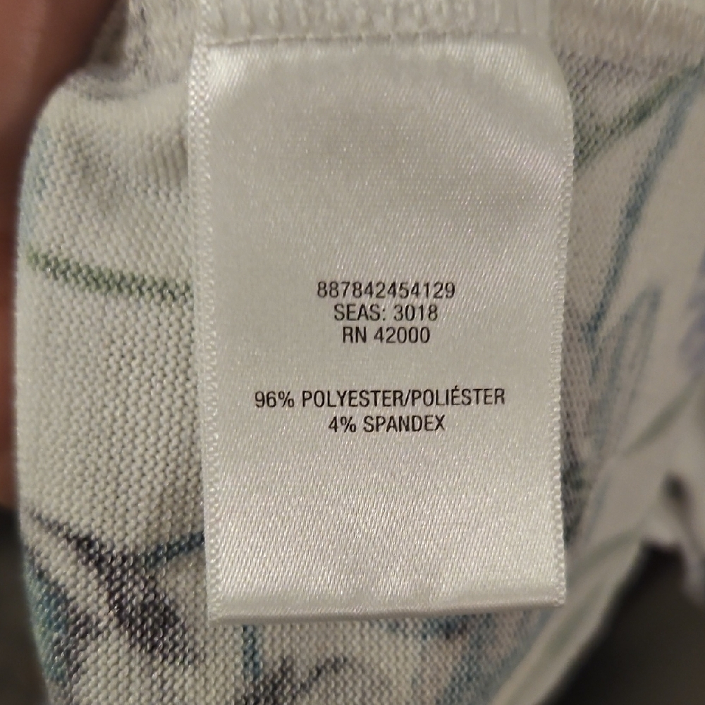 Floral Print Women's Top - White and Blue - Picture 5 of 5
